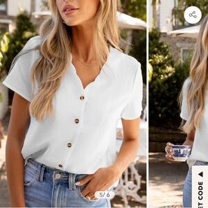 Cupshe White Button-Up Blouse